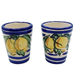 Bomboniera matrimonio bicchieri limoncello ceramica di Vietri limoni